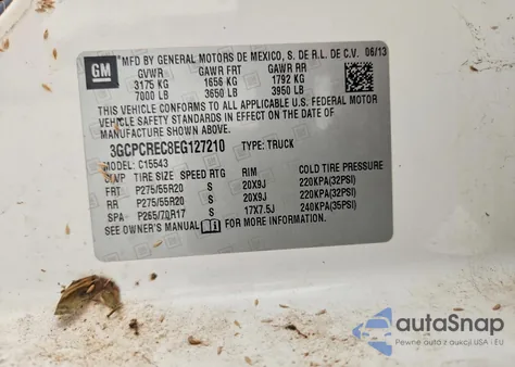 2014 Chevrolet Silverado C1500 Lt из США, поврежденный, VIN 3GCPCREC8EG127210